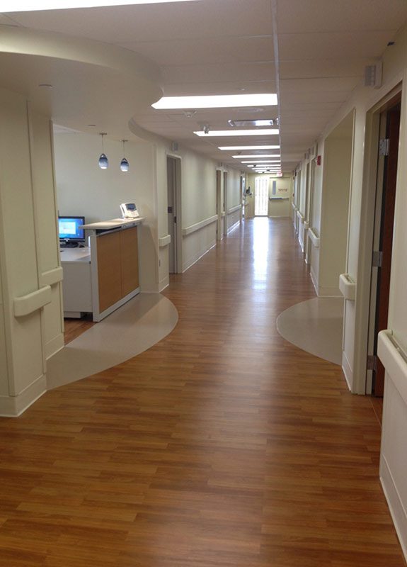 Patient hallway, Memorial Hospital of South Bend, IN.