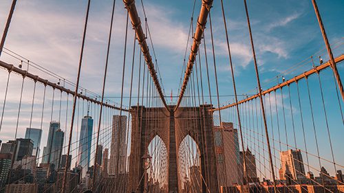 Brooklyn Bridge, New York City, symbolizing the opening of GBA's New York Regional Office