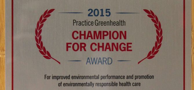 Practice Greenhealth Names G/BA a 2015 Champion for Change